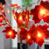 AGCAN 3 Pack Maple Leaf String Light, Total 60 LED 30Ft Artificial Fall Decor Leaf Light USB Operated Centerpiece Table