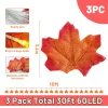 AGCAN 3 Pack Maple Leaf String Light, Total 60 LED 30Ft Artificial Fall Decor Leaf Light USB Operated Centerpiece Table