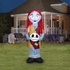 Airblown Halloween Light Sally in Orange Dress with Skull Disney Yard Inflatable 5 ft