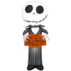 Airblown Halloween Yard Inflatables Light Jack Skellington with Welcome to Halloween Town Sign Disney, 5 ft