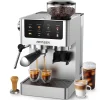 AIRMSEN Espresso Machine With Grinder, 20-Bar, 1350W, 63oz, Brushed Stainless Steel