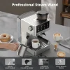 AIRMSEN Espresso Machine With Grinder, 20-Bar, 1350W, 63oz, Brushed Stainless Steel