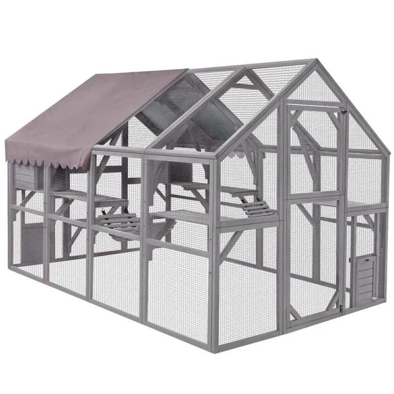 aivituvin Outdoor Cat Run Large Cat Enclosure