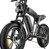 AKEZ Adult Fat-Tire E-Bike 1000W, 48V 13Ah Removable Battery, 94-Mile Range, Full Suspension