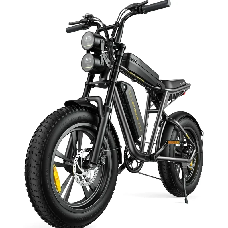 AKEZ Retro Style 1000W Electric Bike, 28 Mph, 94 Mile Range, 20 x 4.0 inch Fat Tires, 7-Speed
