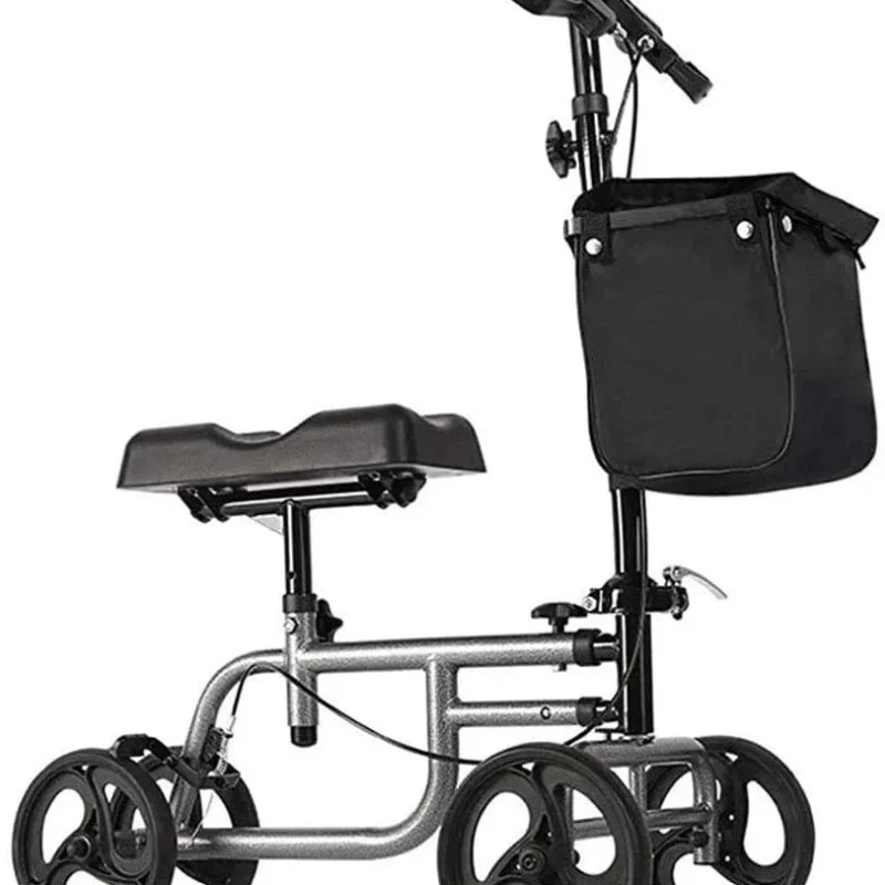 All Terrain Knee Scooter Walker With 4 8-Inch Wheels And Storage Bags