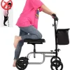 All Terrain Knee Scooter Walker With 4 8-Inch Wheels And Storage Bags