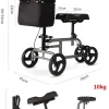 All Terrain Knee Scooter Walker With 4 8-Inch Wheels And Storage Bags
