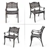 All-Weather Cast Aluminum Outdoor Dining Chairs, Set Of 2 - 23 in x 22 in x 32.5 in
