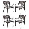 All-Weather Cast Aluminum Outdoor Dining Chairs, Set Of 2 - 23 in x 22 in x 32.5 in
