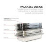 Alpha Living Stainless Steel Chafing Dish Set, 4 Pack, 8 Quart - 24 x 15.5 x 14.38 Inches