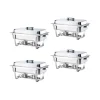 Alpha Living Stainless Steel Chafing Dish Set, 4 Pack, 8 Quart - 24 x 15.5 x 14.38 Inches