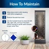 Alpine Corporation Wall-Mounted Mirror Waterfall Fountain With Stones And LED Lights, 24in L x 10in W x 72in H, Silver