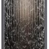 Alpine Corporation Wall-Mounted Mirror Waterfall Fountain With Stones And LED Lights, 24in L x 10in W x 72in H, Silver