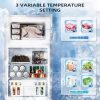 Antarctic Star Double Door Mini Refrigerator With Freezer, 3.2 Cu.Ft