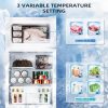 Antarctic Star Double Door Mini Refrigerator With Freezer, 3.2 Cu.Ft