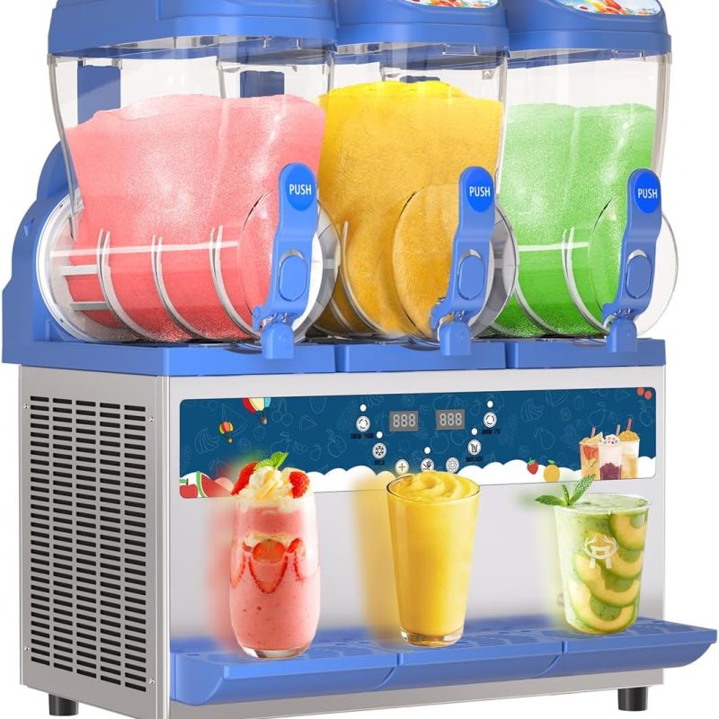 AnyDoor Commercial Slushy Machine, 30L, 1000W, Stainless Steel, Blue - 300-X