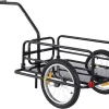 Aosom Foldable Bike Cargo Trailer, 80 lbs Capacity, 16 inch Wheels, Black - With Hitch
