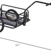 Aosom Foldable Bike Cargo Trailer, 80 lbs Capacity, 16 inch Wheels, Black - With Hitch
