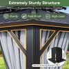 Aoxun 10x12 Hardtop Gazebo With Double Galvanized Steel Roof, Gray