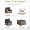 Aoxun 7-Piece Outdoor Wicker Patio Conversation Set With Thick Cushions
