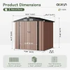 Aoxun Outdoor Storage Shed 6.2x4 FT, Brown
