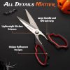 Astercook Halloween Kitchen Scissors, Gothic Skull Heavy Duty Shears for Cooking, Poultry, Herbs – Spooky Pumpkin Design