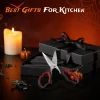 Astercook Halloween Kitchen Scissors, Gothic Skull Heavy Duty Shears for Cooking, Poultry, Herbs – Spooky Pumpkin Design