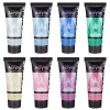 AUREUO Galaxy Glitter Acrylic Paint Set - 8 Twinkle Colors 0.71 Fl Oz / 21ml Tubes Sparkling Art Paints for Crafts Decor