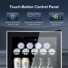 Auseo 126-Can Beverage Cooler, 3.2 Cu Ft, Glass Door, Black