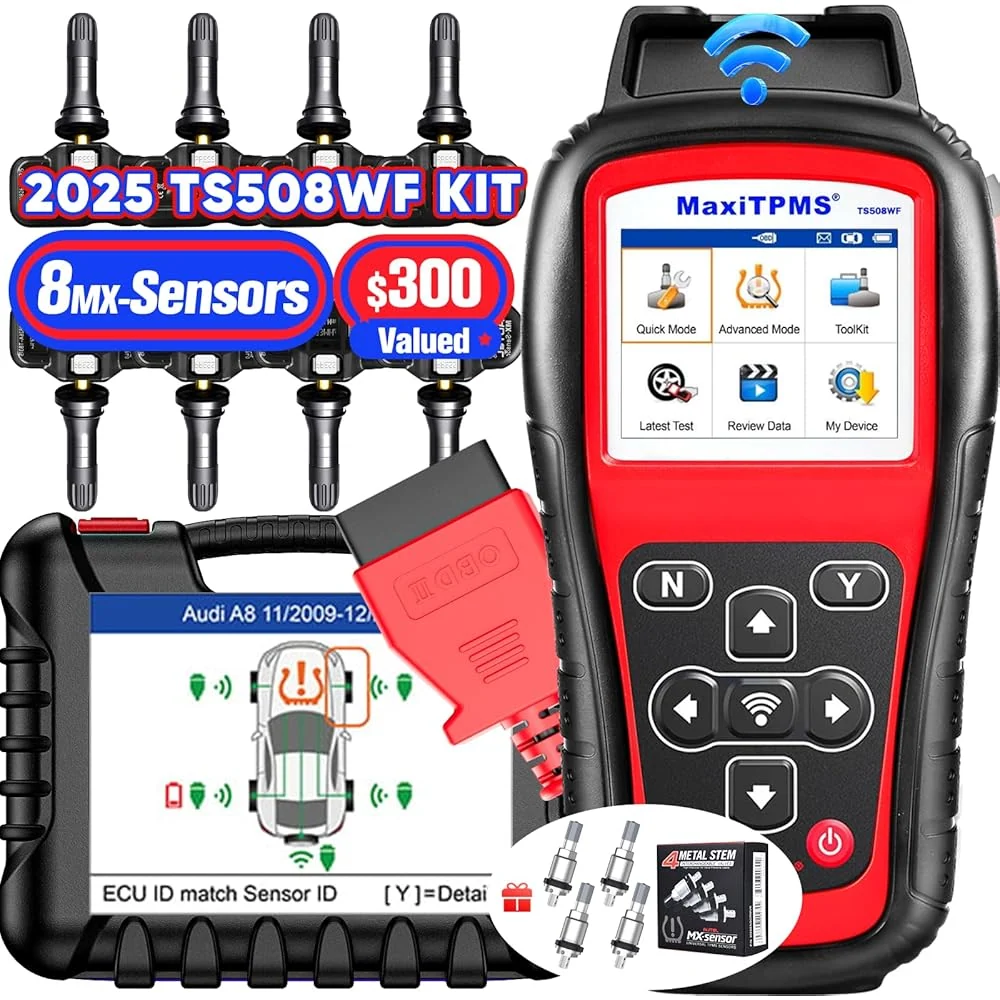 Autel MaxiTPMS WiFi TPMS Programming And Scan Tool Kit With 8 Sensors And 4 Valves - TS508WF