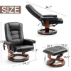AVAWING Faux Leather Swivel Massage Recliner Chair With Ottoman - Black