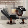 AVAWING Faux Leather Swivel Massage Recliner Chair With Ottoman - Black