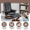 AVAWING Faux Leather Swivel Massage Recliner Chair With Ottoman - Black