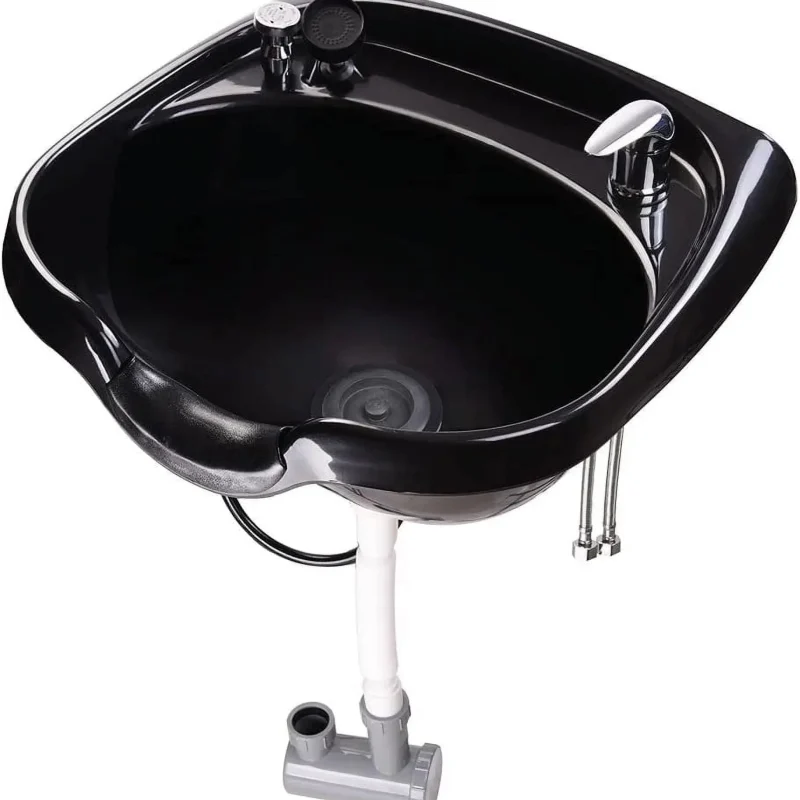 AW Wall-Mounted Shampoo Bowl Kit With Sprayer, Neck Rest And CUPC Vacuum Breaker