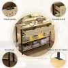 AYFDEGT Entryway Table With 2 Drawers, Outlets, USB Ports, Shelves & LED Lights - Black