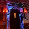 Ayieyill 200" Giant Spider Web with 49" Giant Spider Halloween Decorations Outdoor Scary Halloween Decor