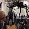 Ayieyill 200" Giant Spider Web with 49" Giant Spider Halloween Decorations Outdoor Scary Halloween Decor