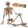 Ayieyill 5.4ft Halloween Skeleton Decorations, Weathered Posable Skeleton Decor for Halloween Decorations Outdoor Indoor