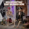 Ayieyill 5.4ft Halloween Skeleton Decorations, Weathered Posable Skeleton Decor for Halloween Decorations Outdoor Indoor