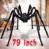 Ayieyill Spider Halloween Decorations Outdoor, 5FT Scary Giant Spider for Halloween Yard Decorations, Haunted House Prop
