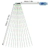 AYktou Christmas Tree Lights 6.56ft 16 Lines LED Waterfall Lights Waterproof Xmas Tree Topper Lights with Remote and USB