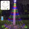 AYktou Christmas Tree Lights 6.56ft 16 Lines LED Waterfall Lights Waterproof Xmas Tree Topper Lights with Remote and USB