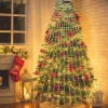 AYktou Christmas Tree Lights 6.56ft 16 Lines LED Waterfall Lights Waterproof Xmas Tree Topper Lights with Remote and USB