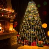 AYktou Christmas Tree Lights 6.56ft 16 Lines LED Waterfall Lights Waterproof Xmas Tree Topper Lights with Remote and USB