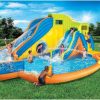 BANZAI Inflatable Aqua Splash Park With 2 Slides, 262 x 212 x 118 Inches - Pipeline Twist