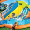 BANZAI Inflatable Aqua Splash Park With 2 Slides, 262 x 212 x 118 Inches - Pipeline Twist