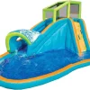 Banzai Inflatable Water Slide & Pool Combo, 14 Ft L x 8 Ft H - Sprinkler Wave And Water Wall