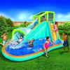 Banzai Inflatable Water Slide Kids Pool With Built-In Sprinkler Wave And Water Wall - 14 Feet Long By 8 Feet High