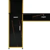 Barber Salon Station With Lockable Drawer, Left Shelf And Storage Cabinet - Black